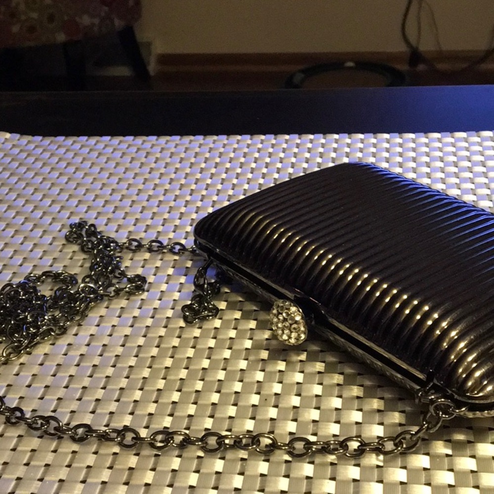 Vintage Glint Dark Grey Plastic Dress Purse